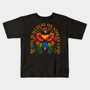 No One Is Illegal On Stolen Land Native Americans Vintage Kids T-Shirt